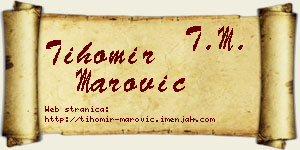 Tihomir Marović vizit kartica